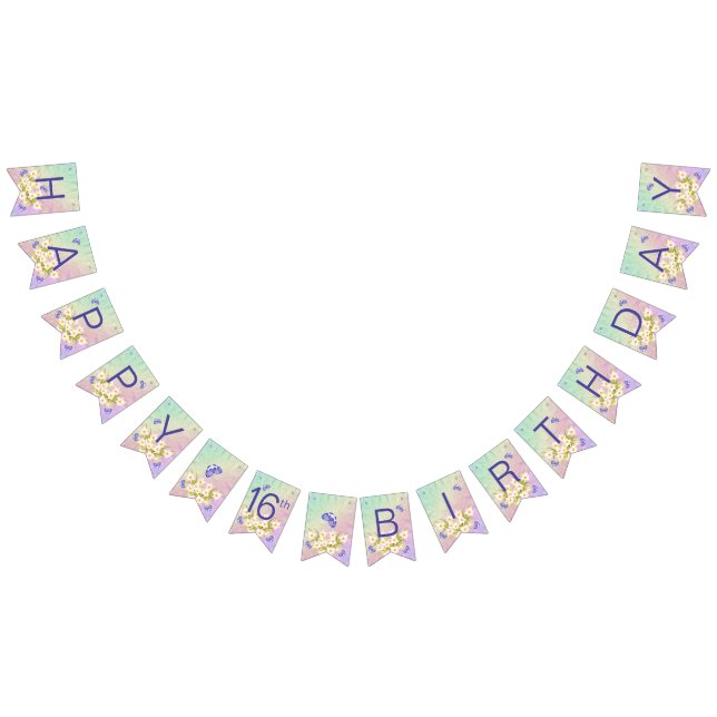 Bannière À Fanions 16ème Jardin d'arc-en-ciel de papillon (Tout)