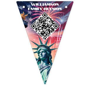 Bannière À Fanions 1776–2026 QR Bunting • Modifier le texte et le lie