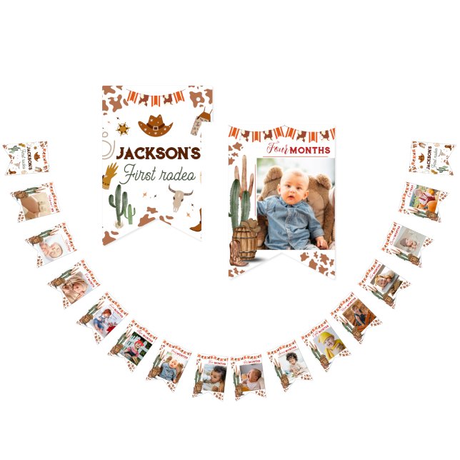 Bannière À Fanions 1er joli anniversaire 12 mois Photo Jalon (Créateur téléchargé)