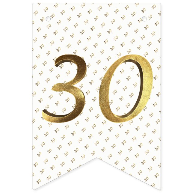 Bannière À Fanions 30e anniversaire Mariage Anniversaire Numéro d'or (Premier drapeau)