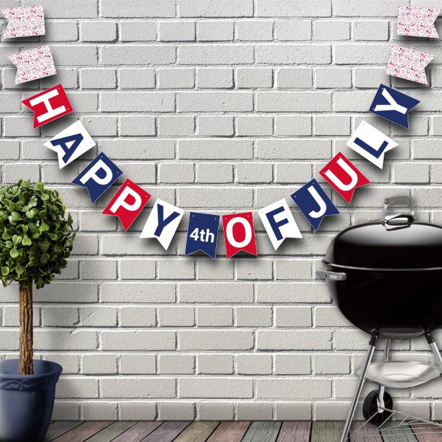 Bannière À Fanions 4 juillet Fête de l'Indépendance BBQ (Créateur téléchargé)