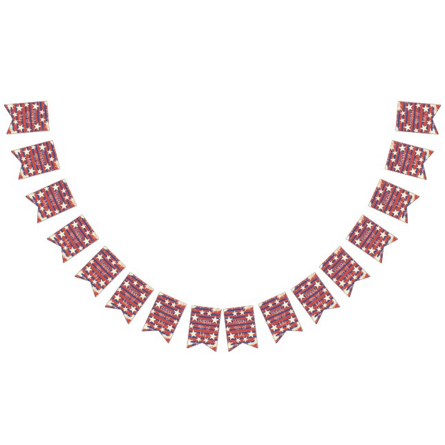 Bannière À Fanions 4 juillet rétro vintage (Tout)