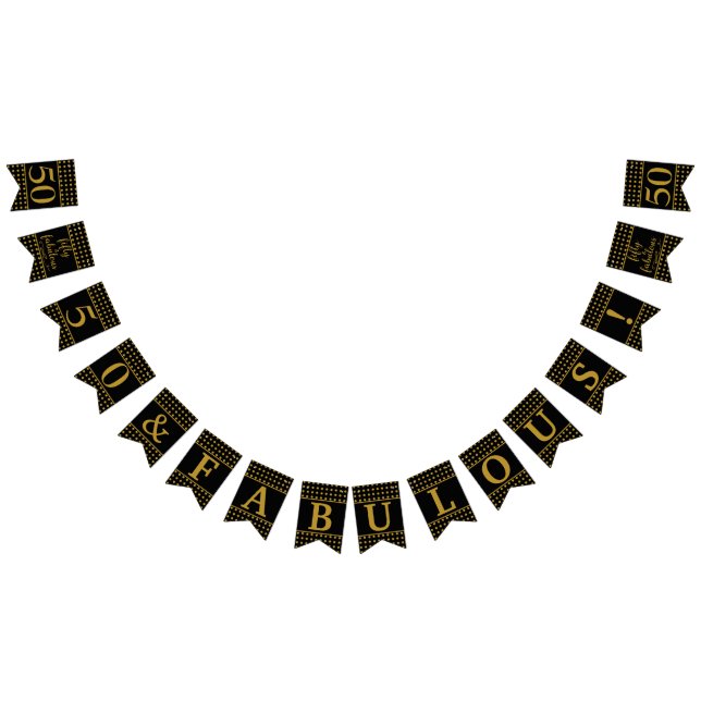 Bannière À Fanions 50 Et Fabuleux Points Noirs Or (Tout)