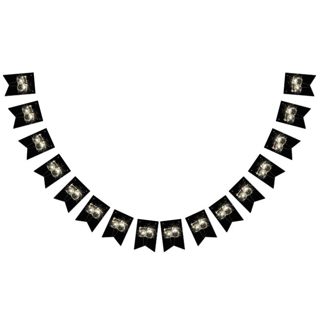 Bannière À Fanions 55e anniversaire ou fête anniversaire Sparklers (Tout)