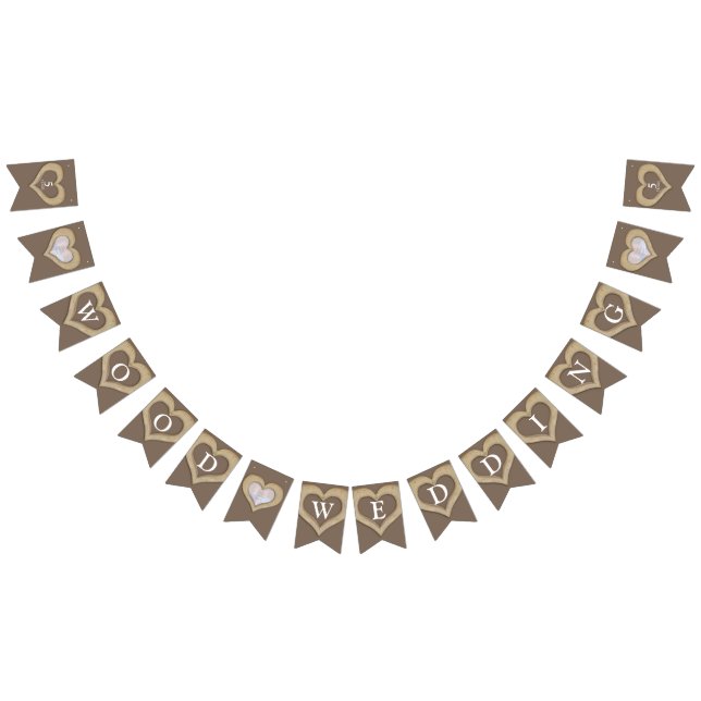 Bannière À Fanions 5e anniversaire du mariage de bois photo personnal (Tout)