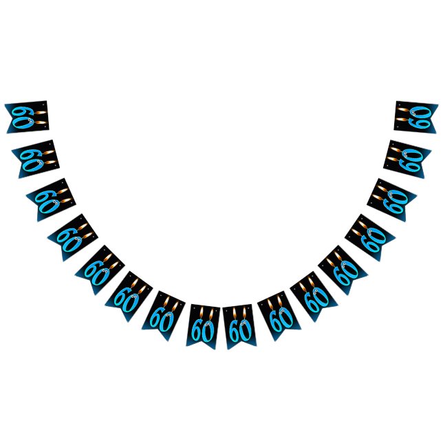 Bannière À Fanions 60e anniversaire bougies avec globes oculaires (Tout)
