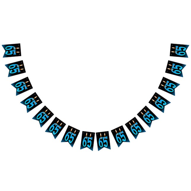 Bannière À Fanions 65e anniversaire bougies avec globes oculaires (Tout)