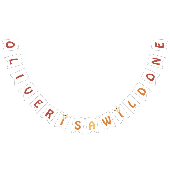 Bannière À Fanions 6 Lettres Nom Est Un Safari Un Sauvage Jungle Gira (Tout)