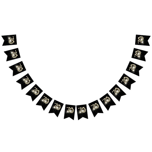 Bannière À Fanions 70e anniversaire ou fête d'anniversaire (Tout)