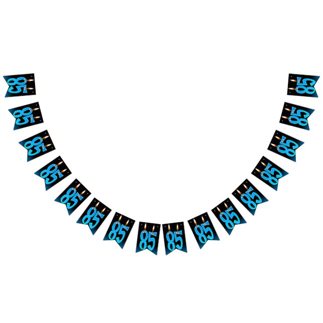 Bannière À Fanions 85e anniversaire bougies avec globes oculaires (Tout)