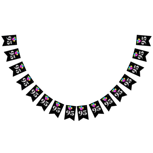 Bannière À Fanions 95e anniversaire ballons de fête (Tout)