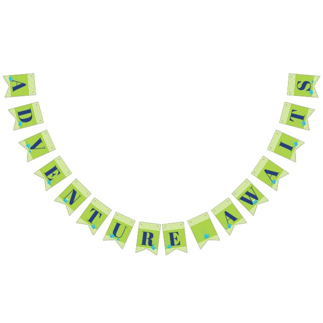 Bannière À Fanions Adventure Attend Nautical Cute Whales Baby shower (Tout)