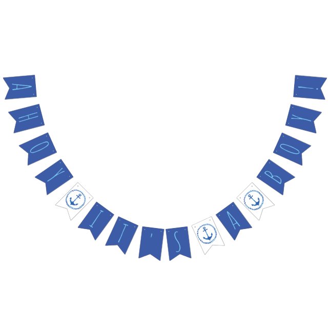 Bannière À Fanions Ahoy C'est un Baby shower garçon (Tout)