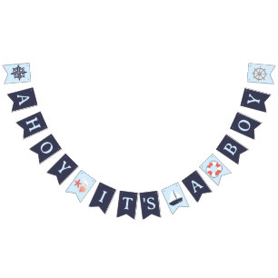 Bannière À Fanions Ahoy C'est un garçon Baby shower Bunting Flags Ban