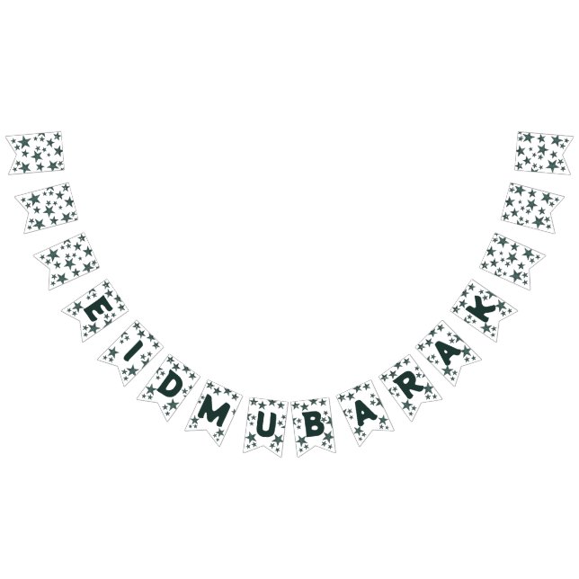 Bannière À Fanions Aïd moubarak croissant Islam moubarak stars (Tout)