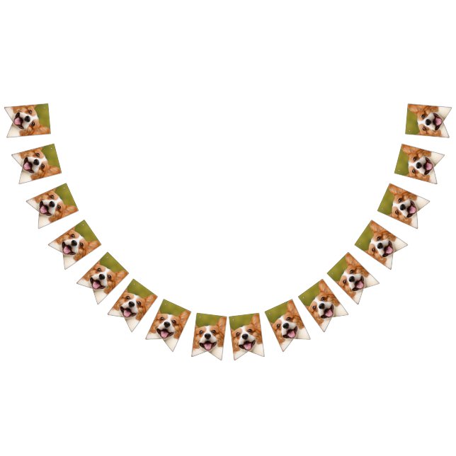 Bannière À Fanions Ajouter photo de chien personnalisé Customisé (Tout)