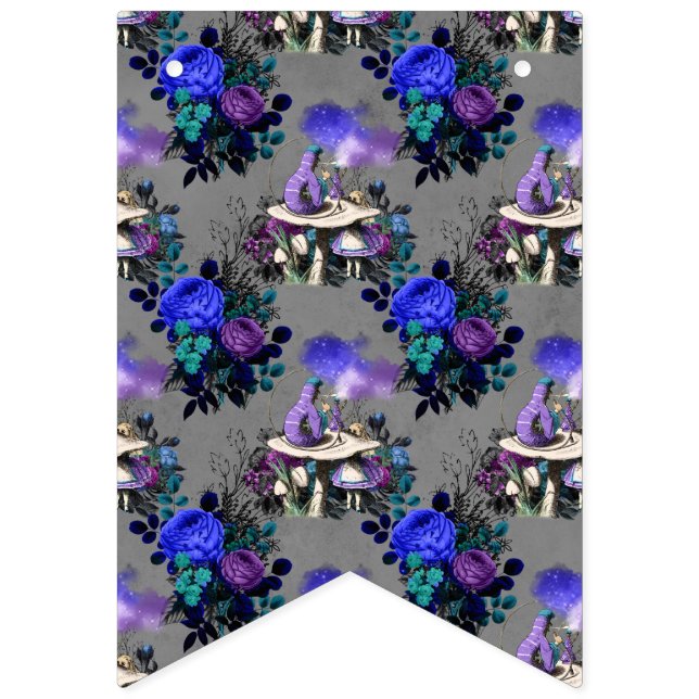 Bannière À Fanions Alice au pays des merveilles Fleurs de la chenille (Premier drapeau)