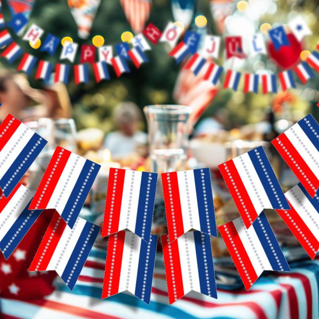 Bannière À Fanions Américaine Rouge Blanc Bleu Étoiles et Rayures (Créateur téléchargé)