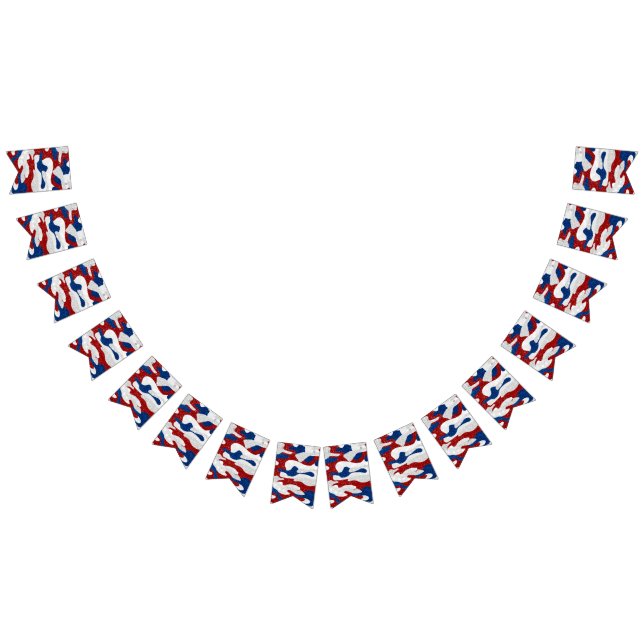 Bannière À Fanions American Camo Juillet 4 Parties scintillant (Tout)