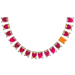 Bannière À Fanions Amour Coeur Vintage