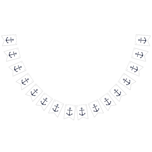 Bannière À Fanions Ancre bleue marine (Tout)