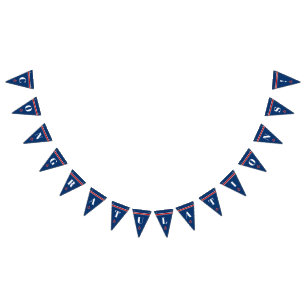 Bannière À Fanions Ancre marine classique Bleu rouge et bleu marine