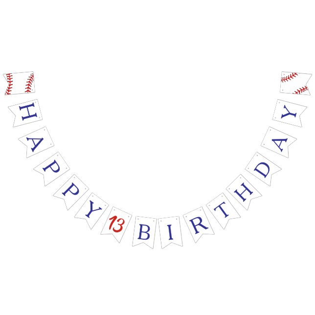 Bannière À Fanions Anniversaire de baseball  (Tout)