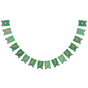 Bannière À Fanions Anniversaire de enfant floral mignon