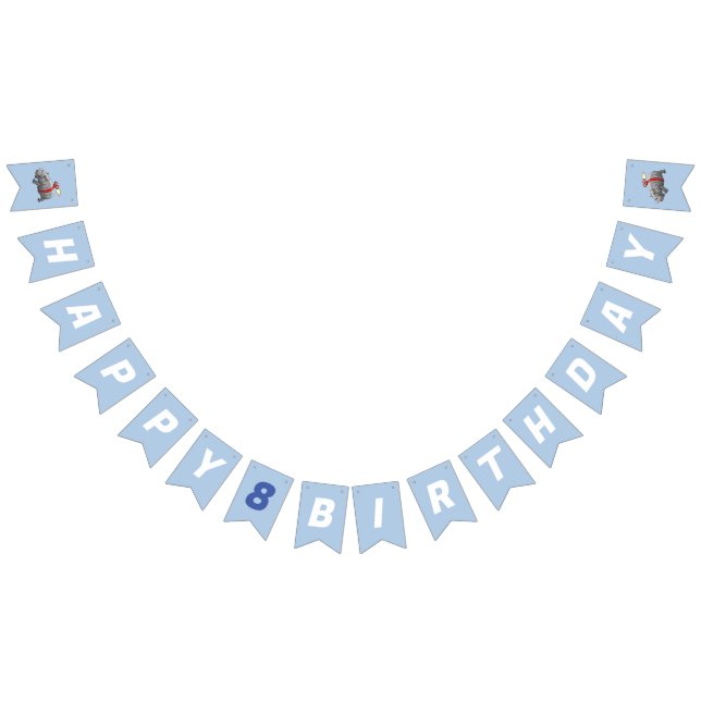 Bannière À Fanions Anniversaire de Rocket Hippo (Tout)