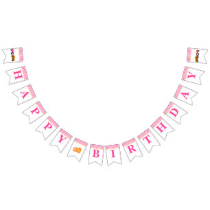 Bannière À Fanions Anniversaire de rose de tracteur de correction de