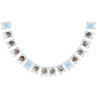 Bannière À Fanions Anniversaire du bleuet 12 Mois Photo Jalon