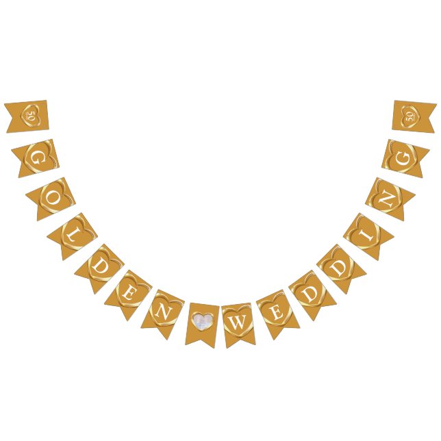 Bannière À Fanions Anniversaire du mariage d'or 50e séance photo (Tout)