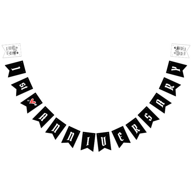 Bannière À Fanions Anniversaire Mariage personnalisé de couple de mot (Tout)