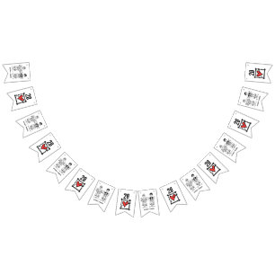 Bannière À Fanions Anniversaire Mariage personnalisé de couple de mot