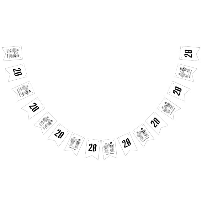 Bannière À Fanions Anniversaire Mariage personnalisé de couple de mot (Tout)