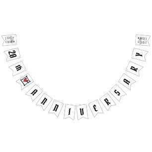 Bannière À Fanions Anniversaire Mariage personnalisé de couple de mot