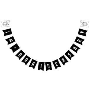 Bannière À Fanions Anniversaire Mariage personnalisé de couple de mot