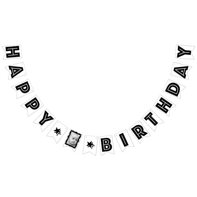 BANNIÈRE À FANIONS ANNIVERSAIRE PERSONNALISÉ DE PHOTO D'EFFET DE (Tout)