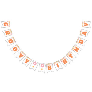 Bannière À Fanions Anniversaire super Daisy Hippie Anniversaire