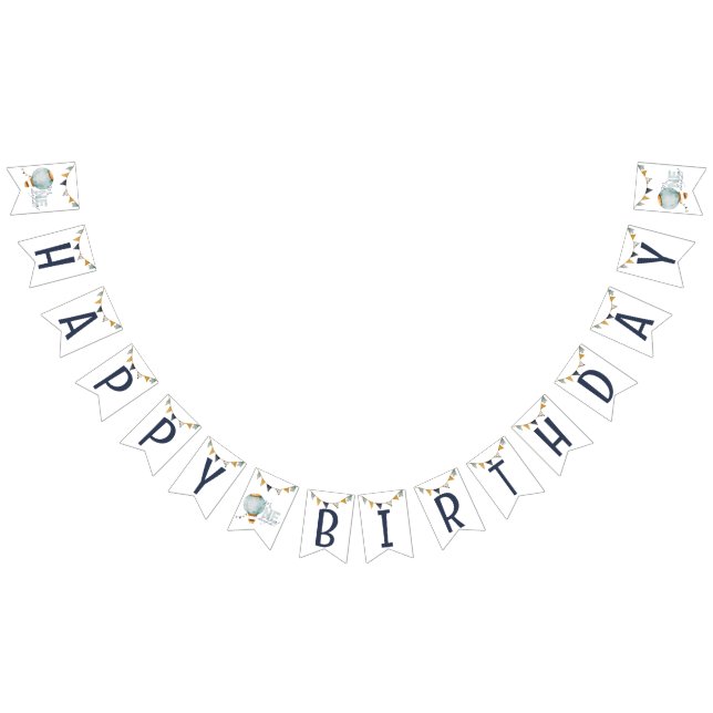 Bannière À Fanions Aquarelle Bleu Hot Air Balloon Flags (Tout)