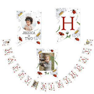 Bannière À Fanions Aquarelle magique mignonne fille d'anniversaire La