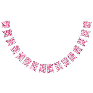 Bannière À Fanions Aquarelle rose Fleur