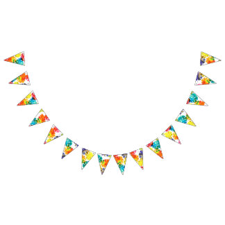 Bannière À Fanions Aquarelle Tropical Feuille mariage monogramme