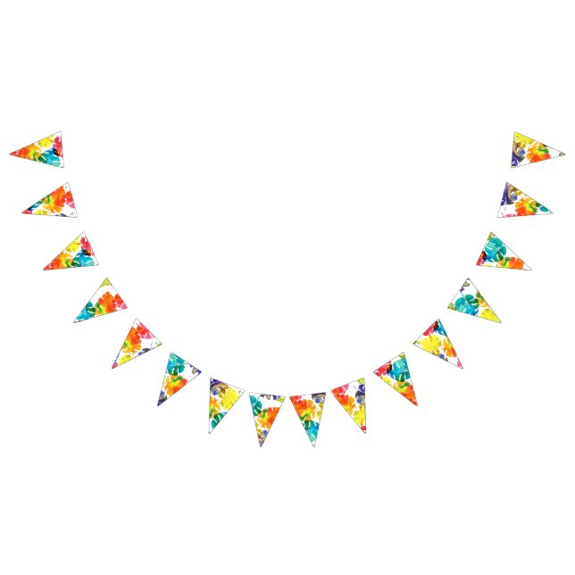 Bannière À Fanions Aquarelle Tropical Feuille mariage monogramme (Tout)