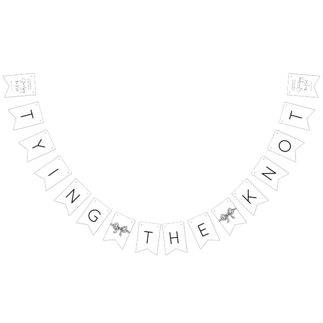 Bannière À Fanions Attache Le noeud Fête des mariées De Script modern (Tout)