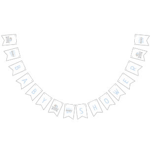 Bannière À Fanions Baby shower bébé éléphant bulle garçon de bain