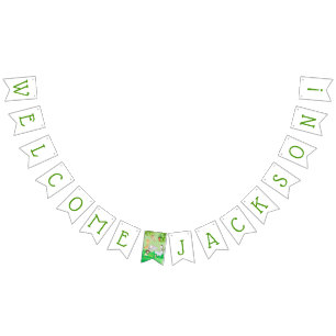 Bannière À Fanions Baby shower bienvenu de jungle de safari d'animaux