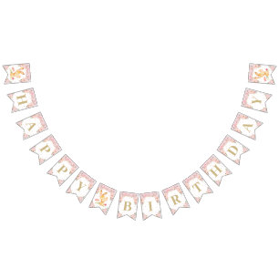 Bannière À Fanions Baby shower d'anniversaire de Bunny Lapin Floral r