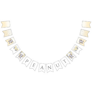 Bannière À Fanions Baby shower de ballons d'éléphants jaunes mignons