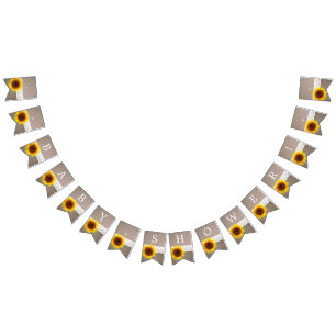 Bannière À Fanions Baby shower de dentelle de toile de jute et de